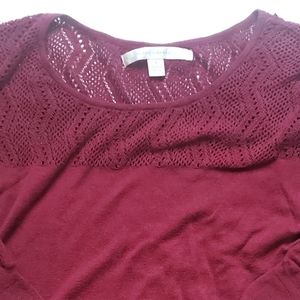 3/$15 LC Lauren Conrad 3/4th Sleeve Top Burgundy